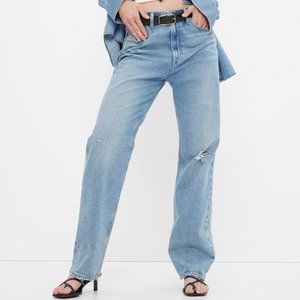 Gap ‘90s Loose High Rise Distressed Denim Jeans Women’s 26/2R